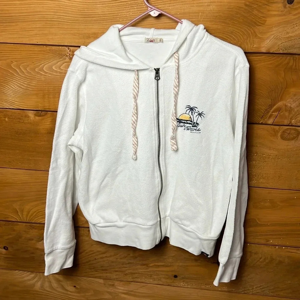Faherty Womens Beach fleece hoodie full zip relaxed fit crewneck soft comfy swim
